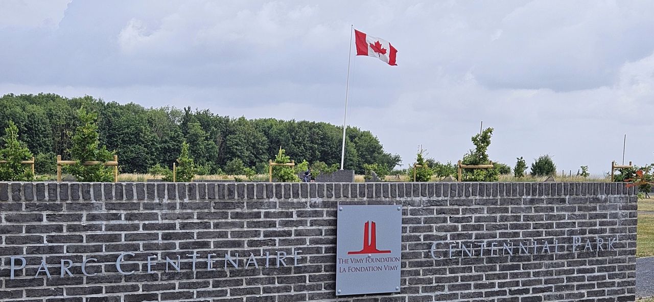 Centennial Park. Commemorating 100 years since the battle of Vimy Ridge. 100 Oak trees are planted in the park.