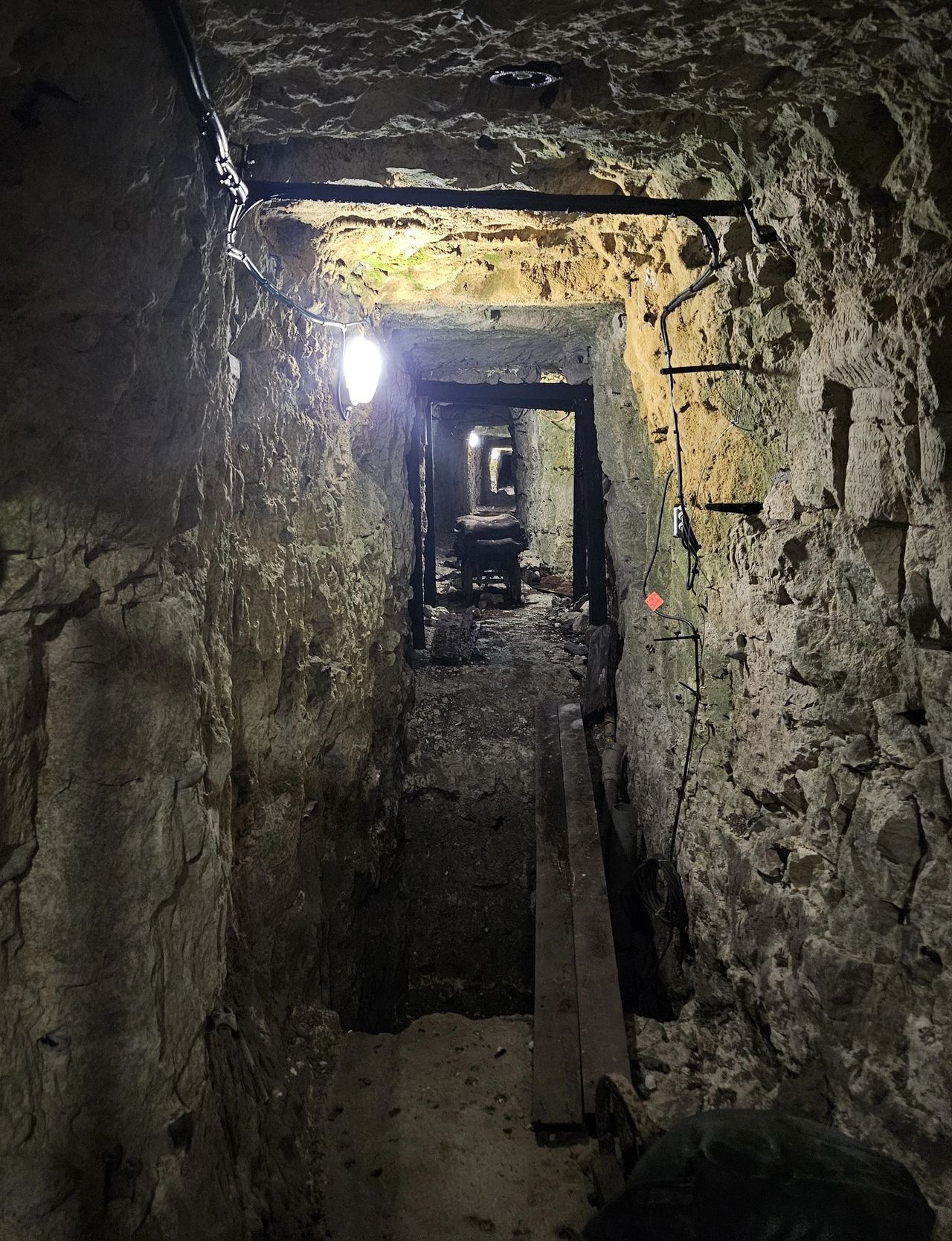 A tunnel, preserved as it was in 1917. Several kilometers of tunnels were built.