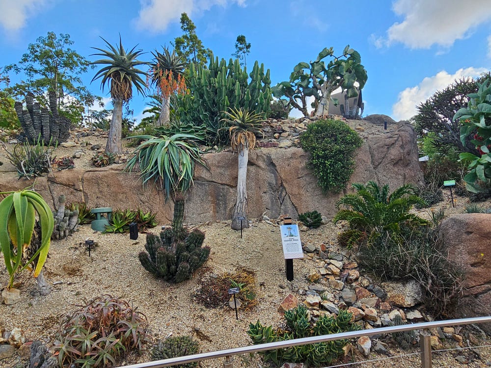 An area of the zoo with exotic and rare, endangered plants