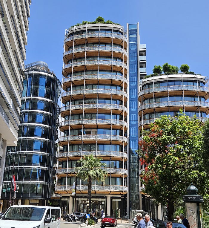 Tall glass condos in Monaco