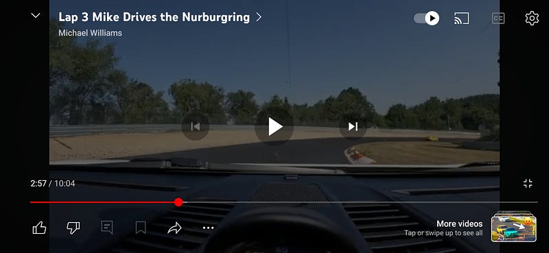 Screenshot of my video driving the nurburgring